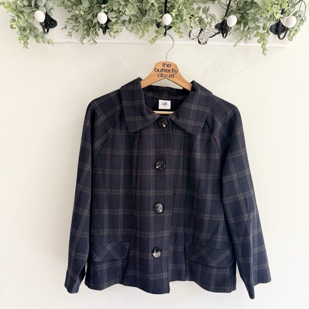 CAbi Plaid Connery Jacket Blazer Size Large Style 3551 ZZ5002